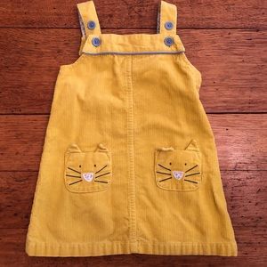Baby Boden corduroy cotton cat pinafore dress